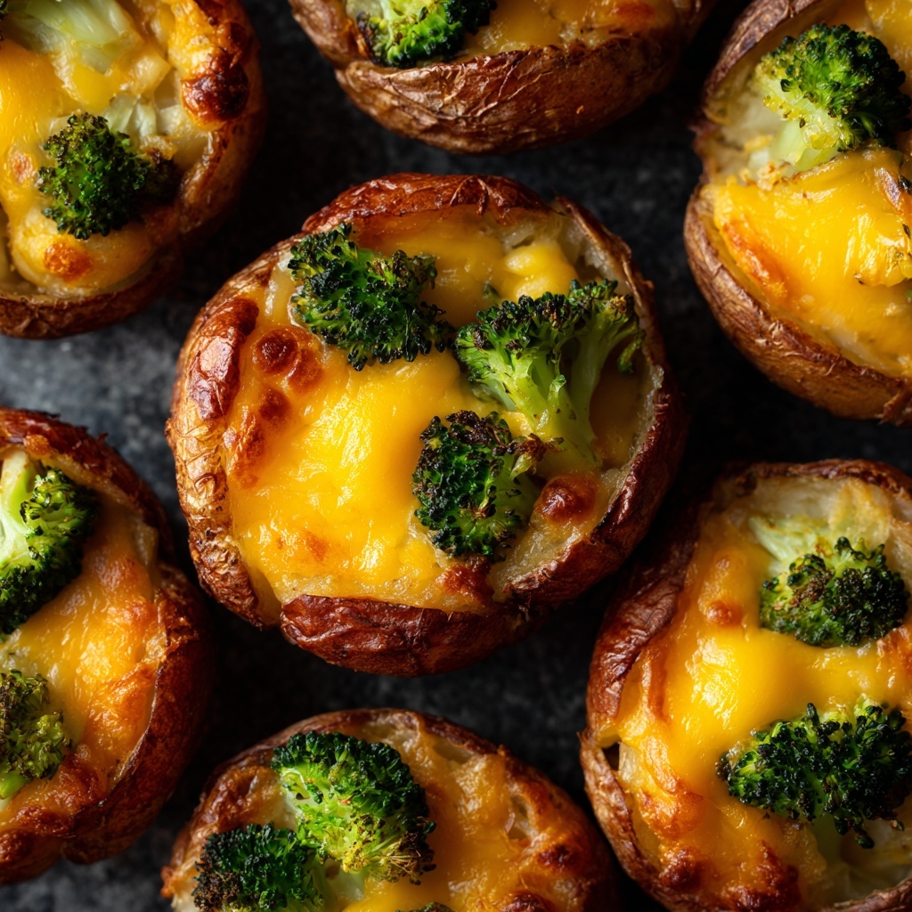 Broccoli Cheddar Smashed Potato Cups Recipe - Recipe Image