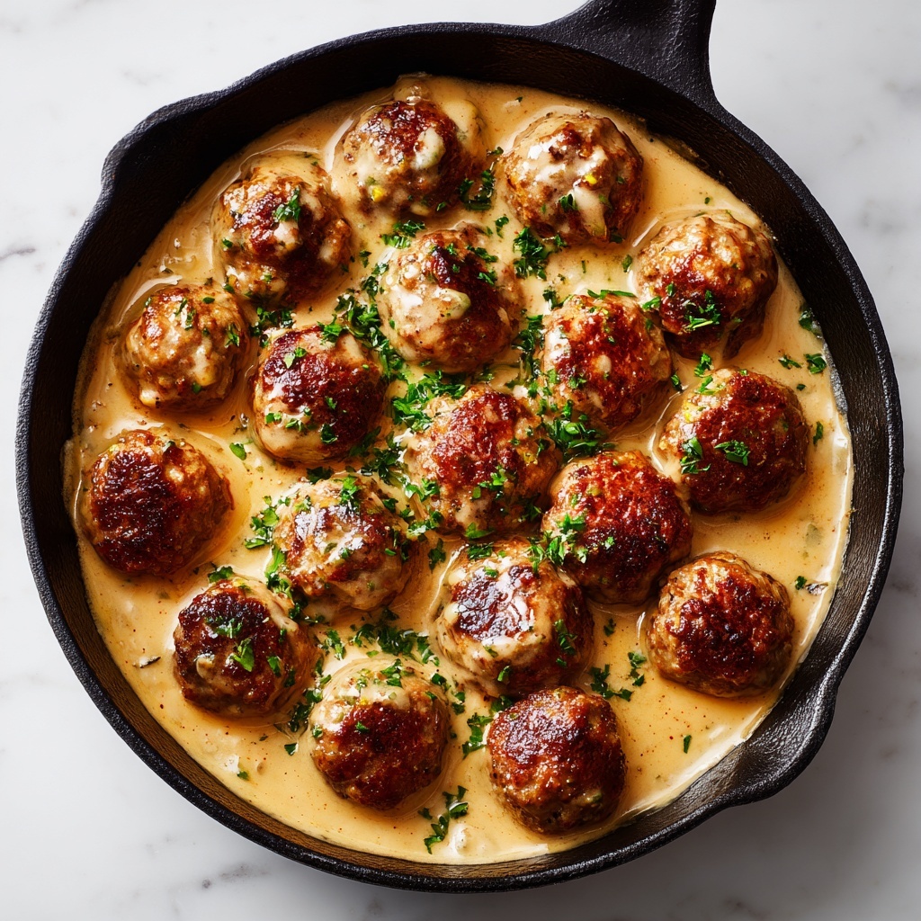Creamy Mushroom Chicken Meatballs Recipe - Recipe Image