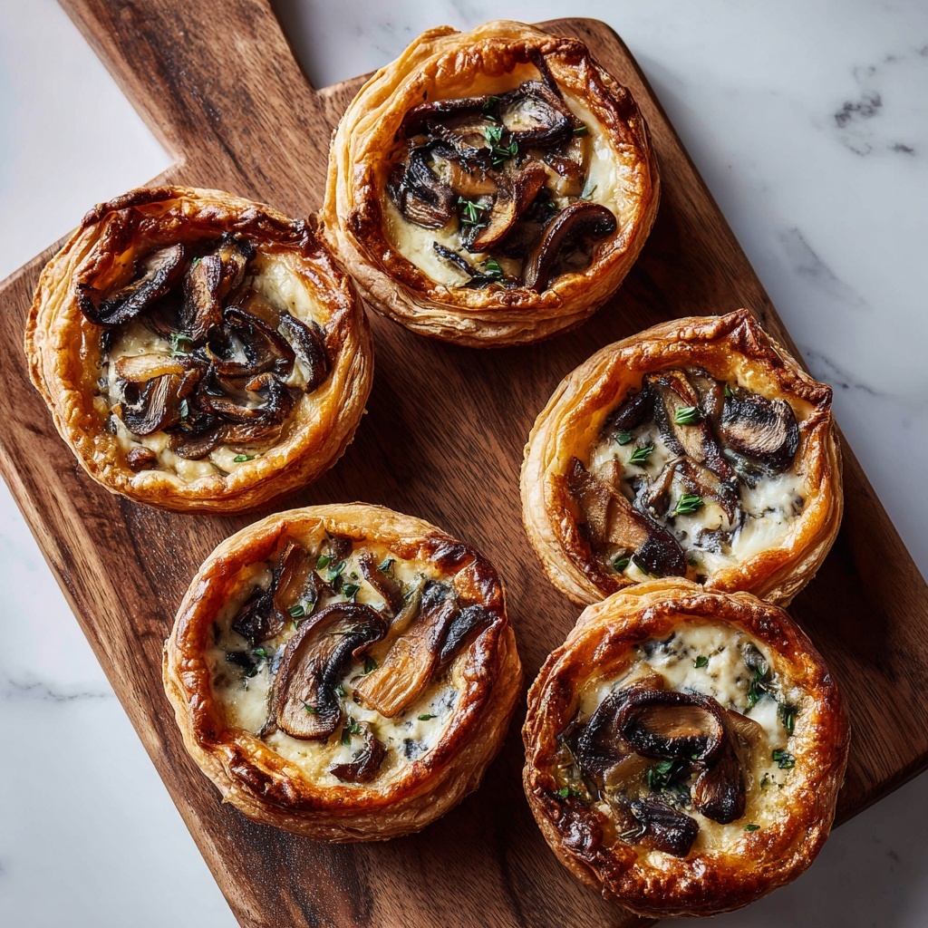 Mushroom and Goat Cheese Tarts with Shallots Recipe - Recipe Image