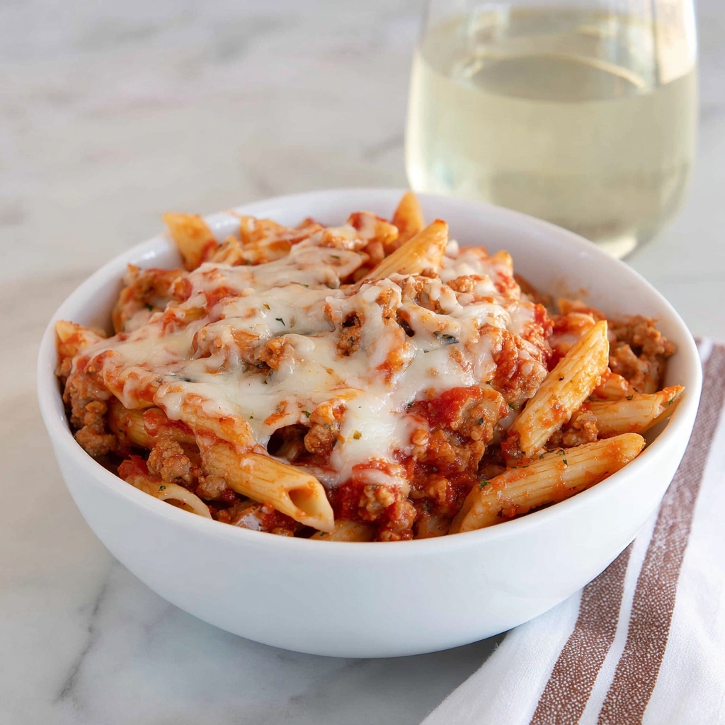 Cheesy Sausage Penne Bake Recipe - Recipe Image