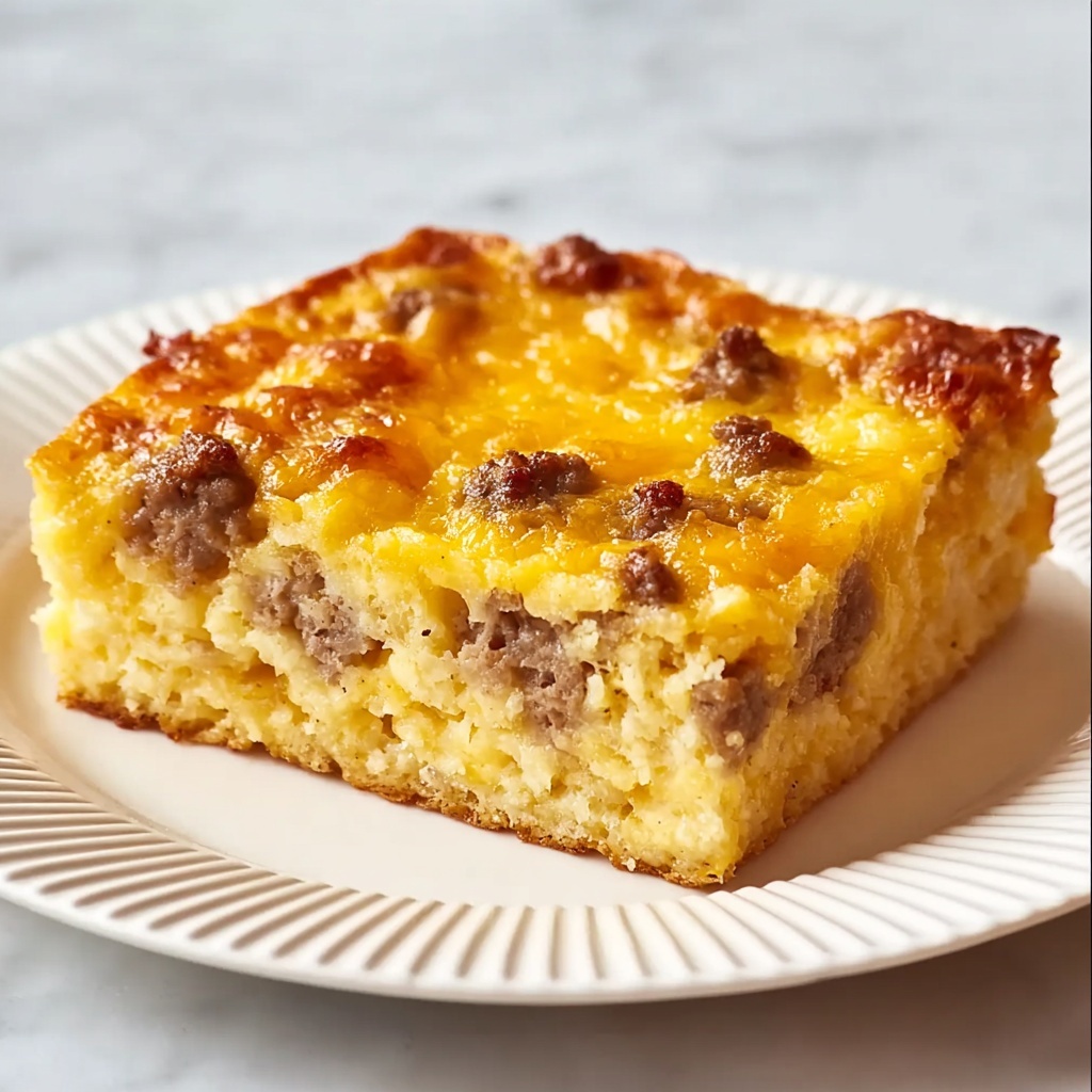 Breakfast Casserole with Crescent Rolls, Sausage, and Cheddar Cheese Recipe - Recipe Image