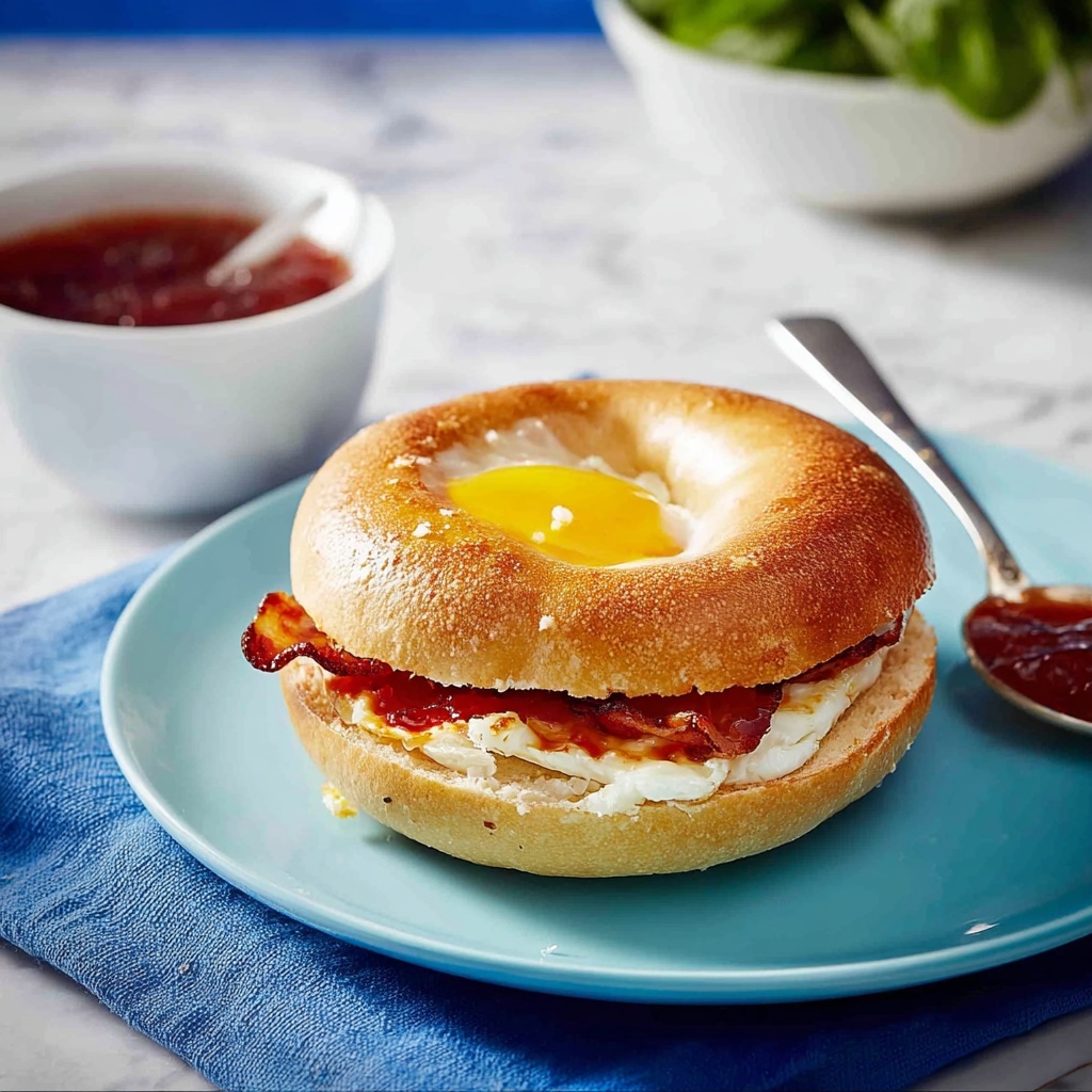 Air Fryer Cheesy Egg Bagels Recipe - Recipe Image