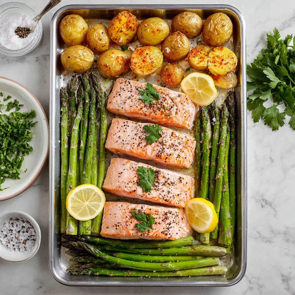 Garlic Butter Salmon Asparagus Recipe - Recipe Image