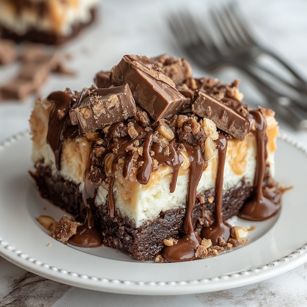 Snickers Poke Cake Recipe - Recipe Image