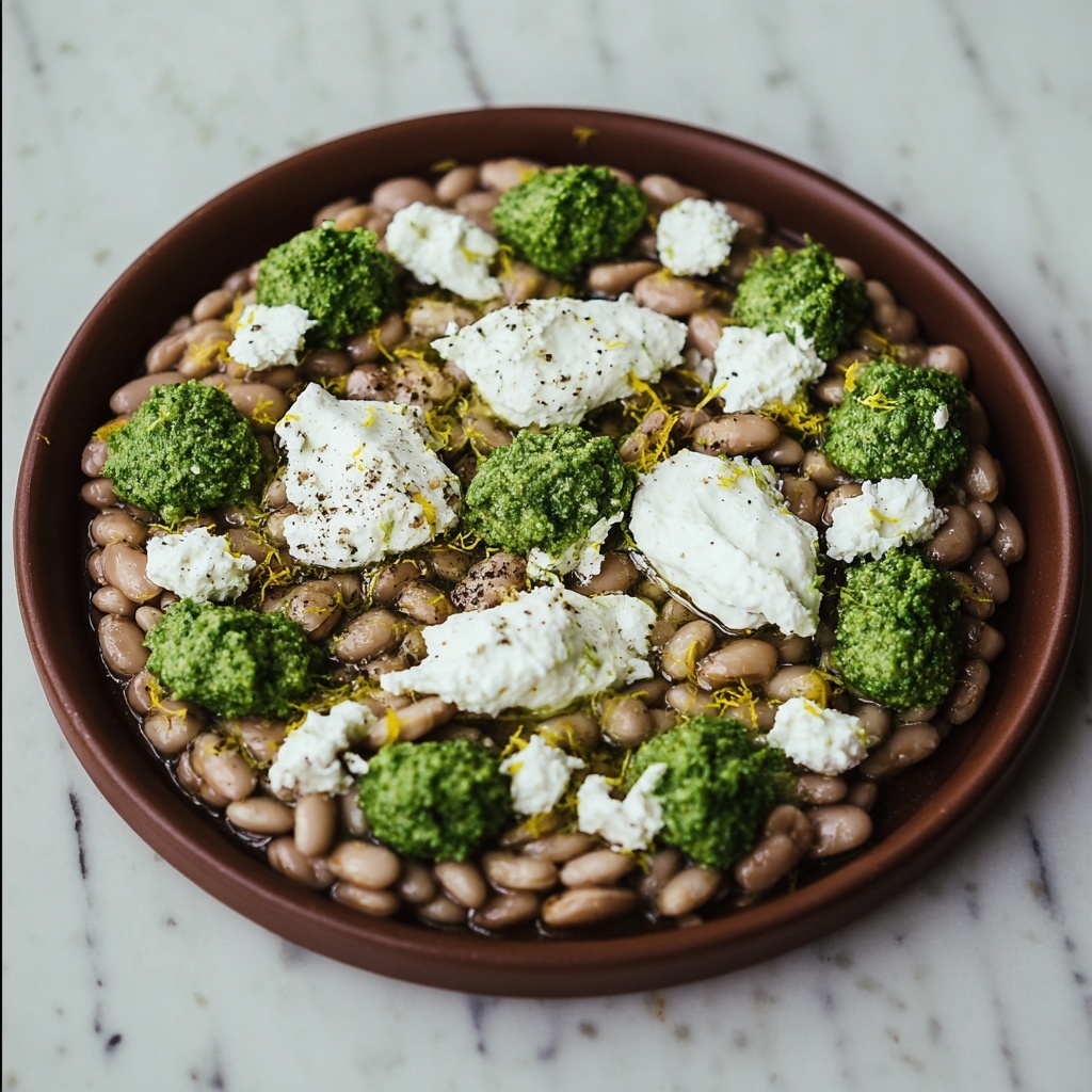 Butter Beans with Ricotta & Lemon Basil Pesto Recipe - Recipe Image