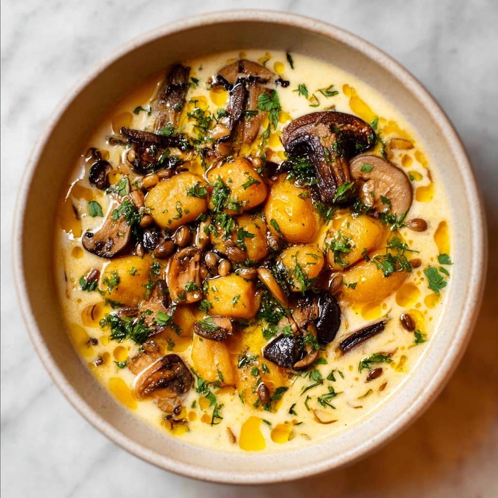 Creamy Mushroom Potato Soup Recipe - Recipe Image