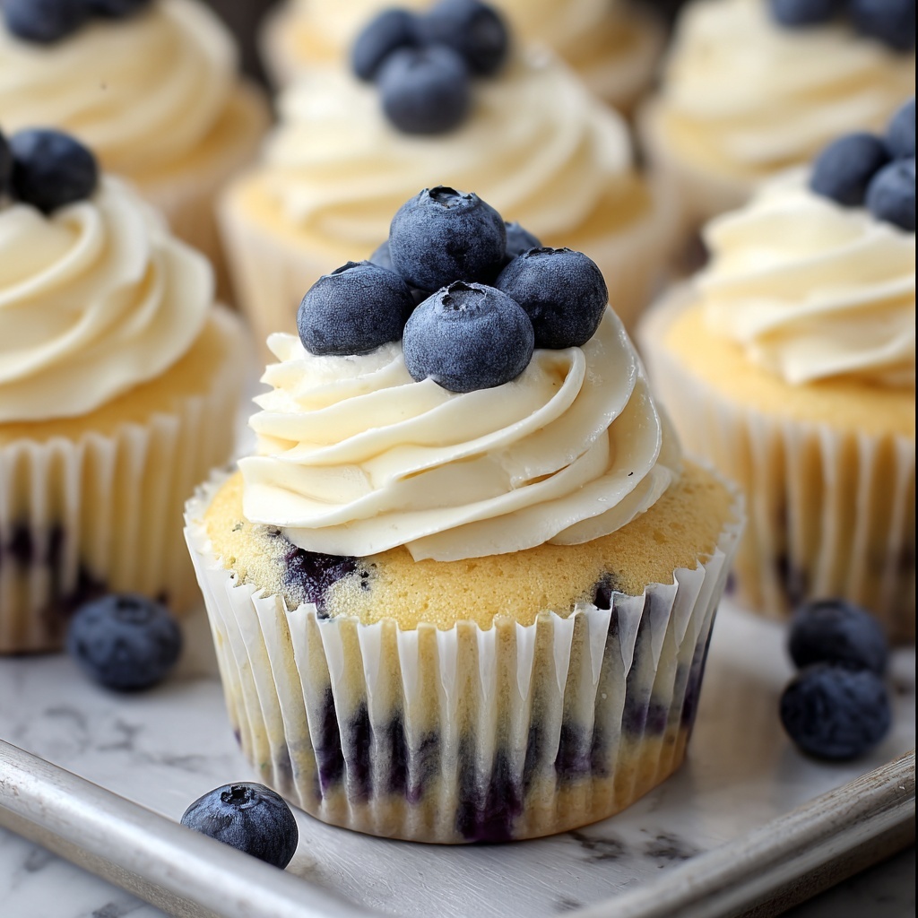 White Chocolate Blueberry Cupcakes Recipe - Recipe Image