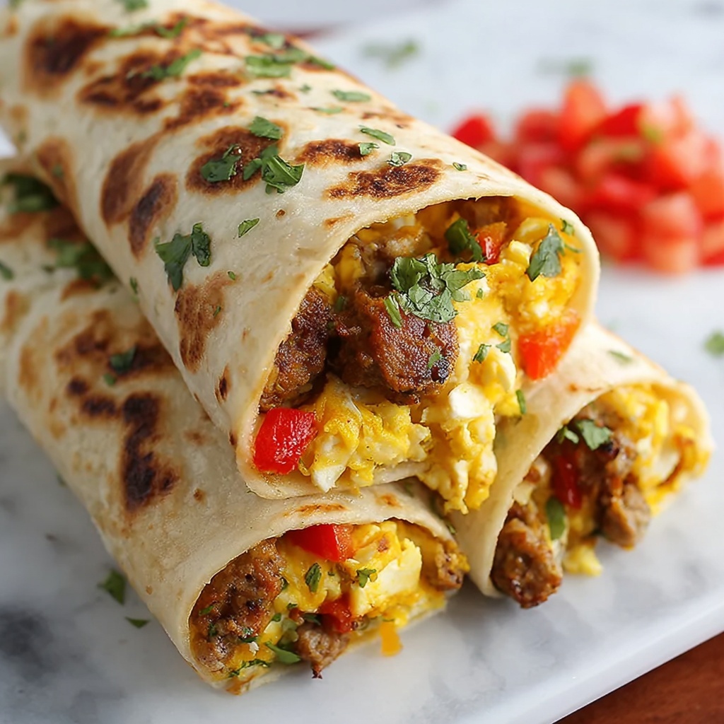 Turkey Sausage Breakfast Burritos Recipe - Recipe Image