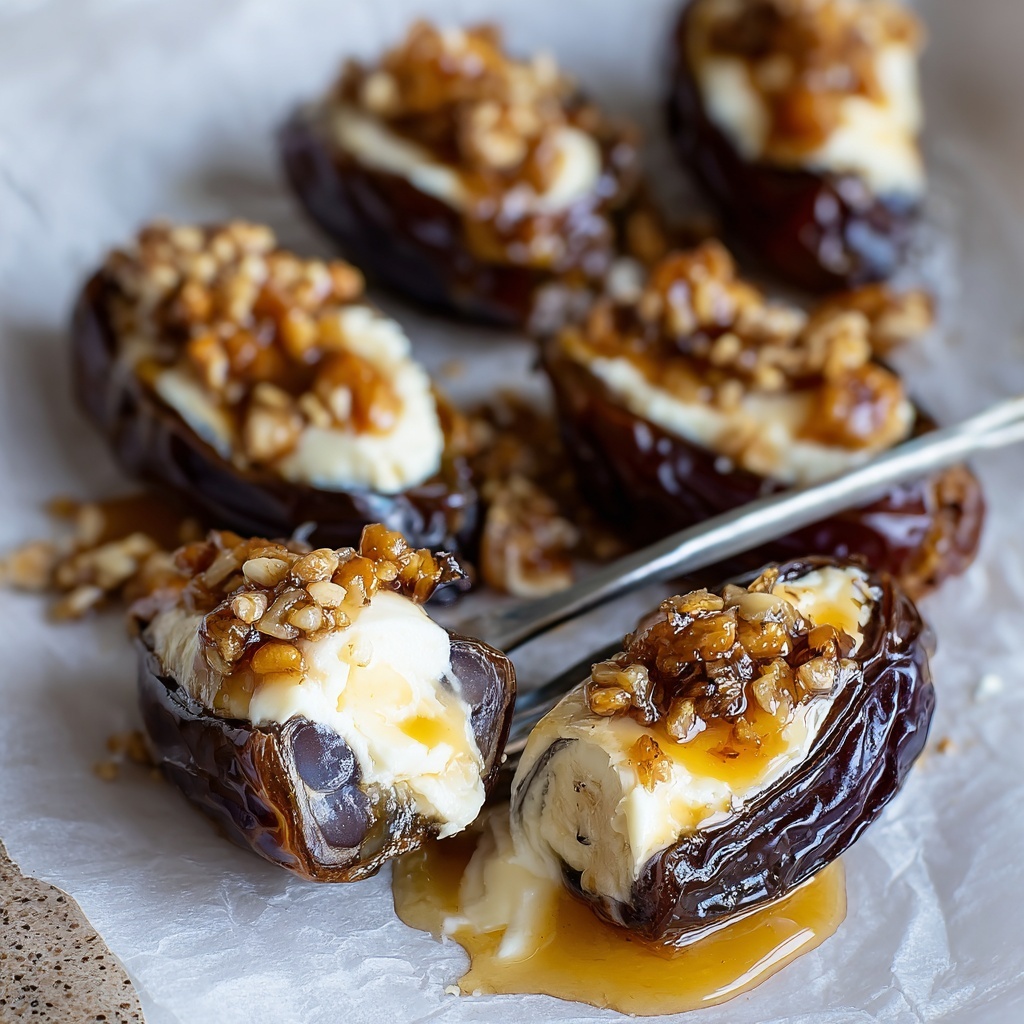 Mascarpone Stuffed Dates with Maple Drizzle Recipe - Recipe Image