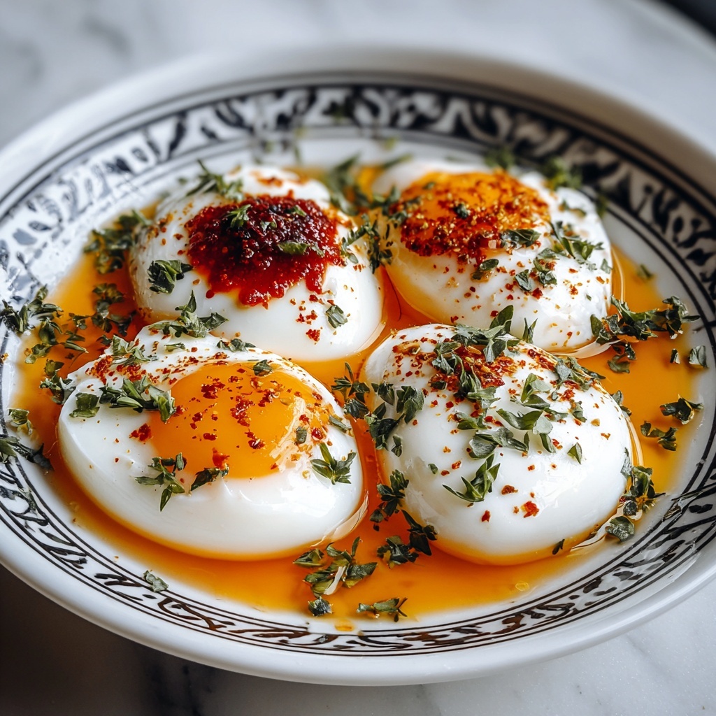 Turkish Eggs (Çılbır) with Spiced Yogurt and Poached Eggs Recipe - Recipe Image