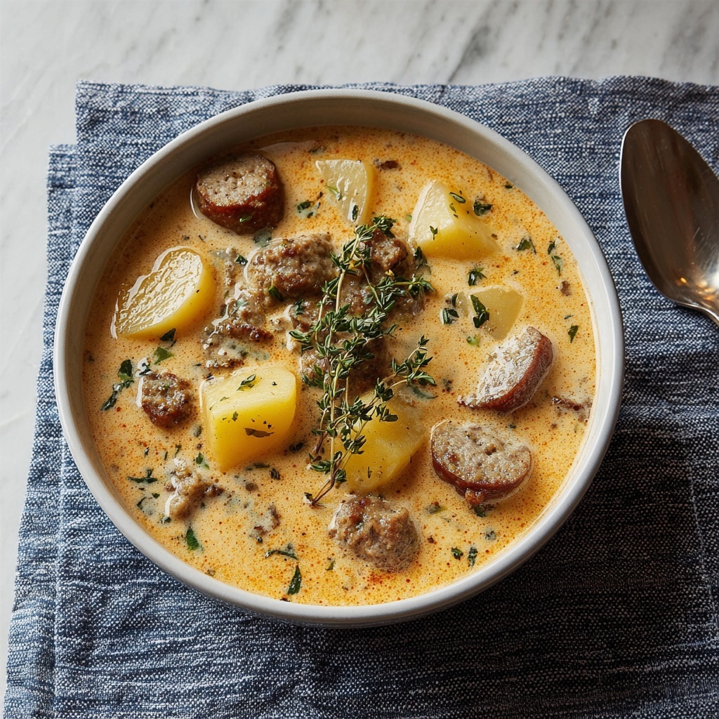 Creamy Potato and Sausage Soup Recipe - Recipe Image