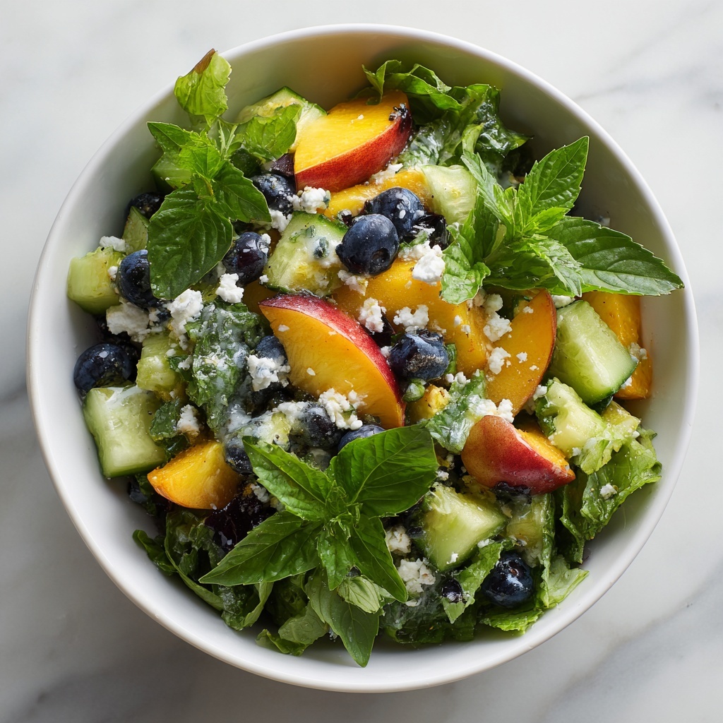 Fresh Peach and Blueberry Summer Salad Recipe - Recipe Image