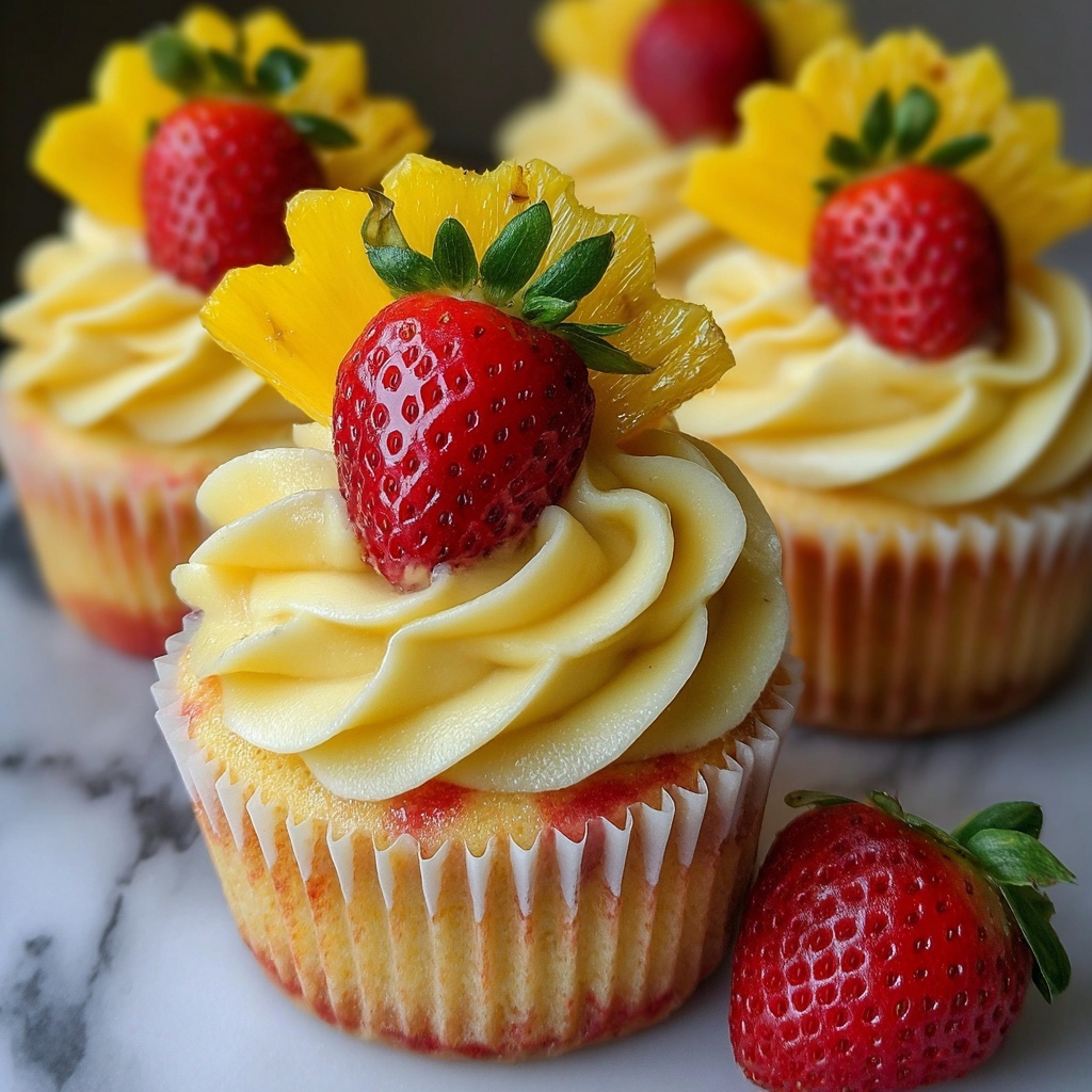 Strawberry Mango Margarita Cupcakes Recipe - Recipe Image