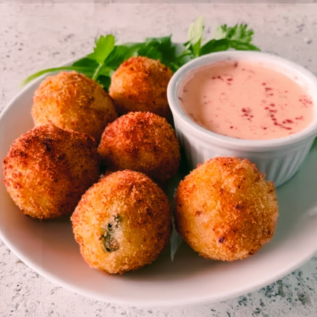 Mashed Potato Croquettes with Cranberry Mayo Recipe - Recipe Image