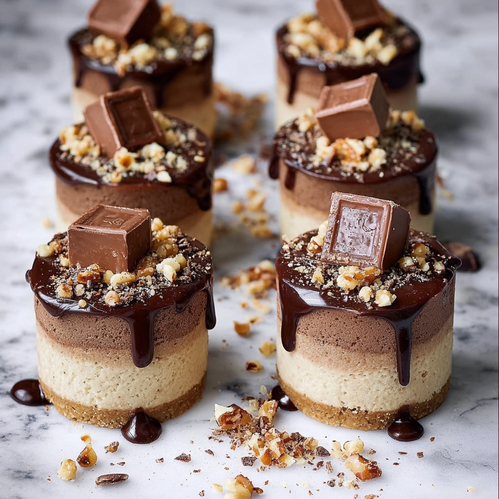 Mini Chocolate Layered Cheesecakes Recipe - Recipe Image
