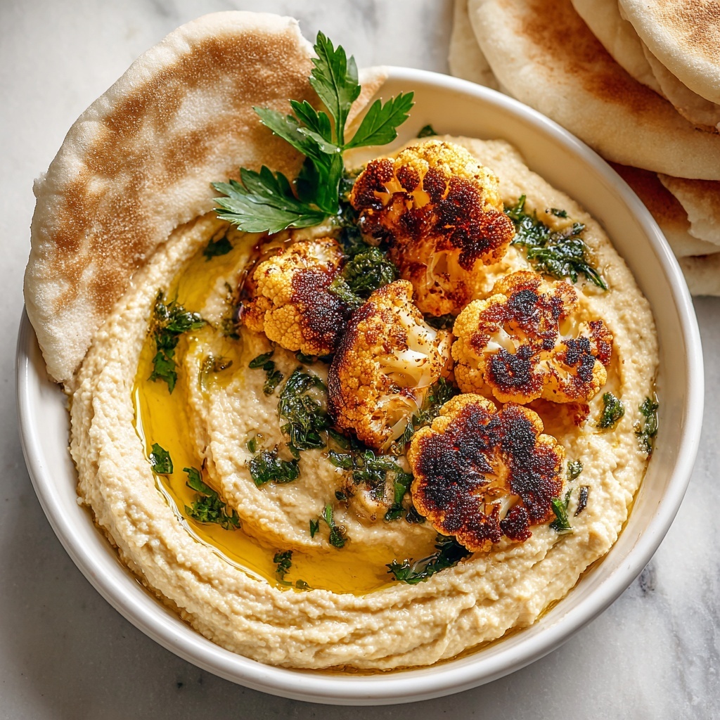 Crispy Roasted Cauliflower Hummus Recipe - Recipe Image