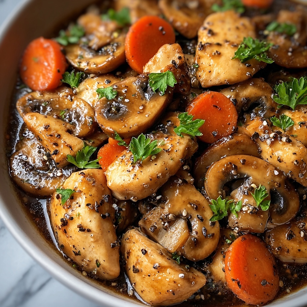 Black Pepper Chicken with Mushrooms Recipe - Recipe Image