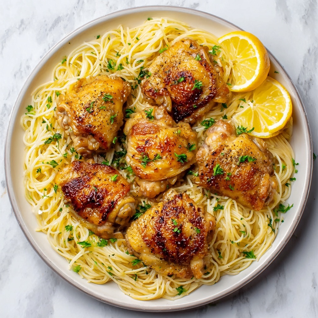 Lemon Garlic Butter Chicken with Creamy Parmesan Linguine Recipe - Recipe Image