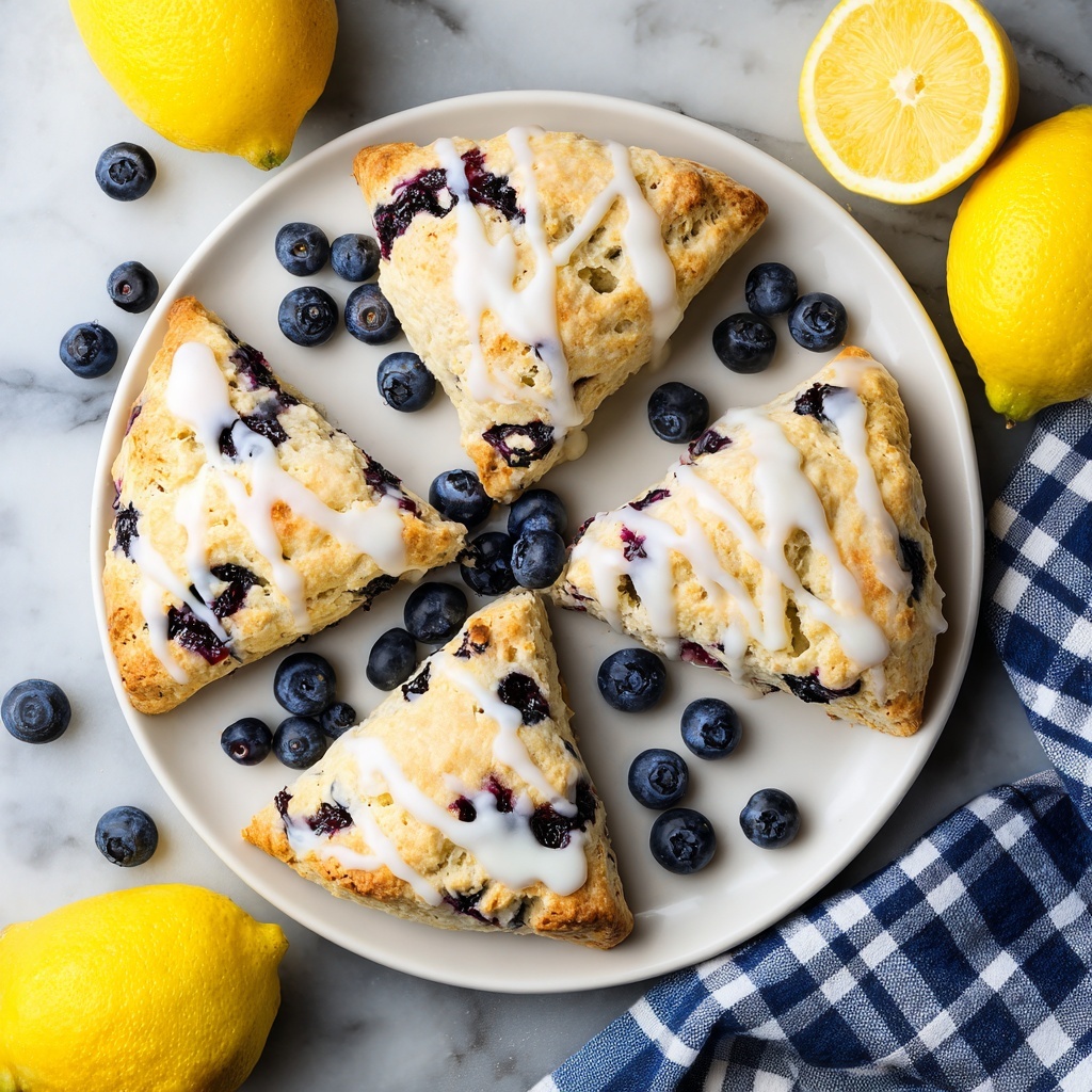 Blueberry Scones with Lemon Glaze Recipe - Recipe Image