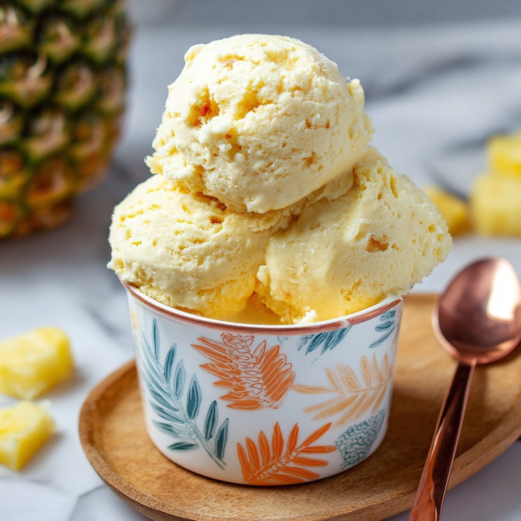 Homemade Pineapple Ice Cream Recipe - Recipe Image