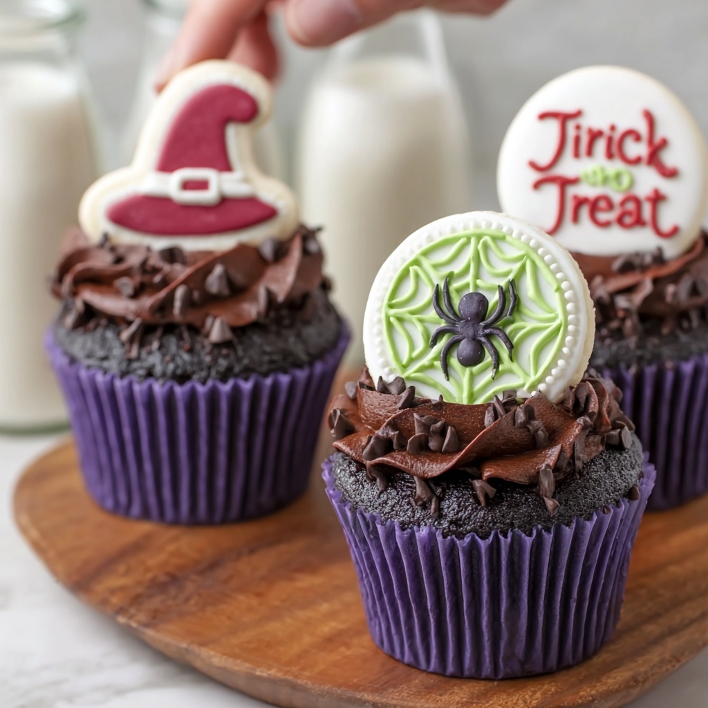 Stamped Halloween Cupcakes Recipe - Recipe Image