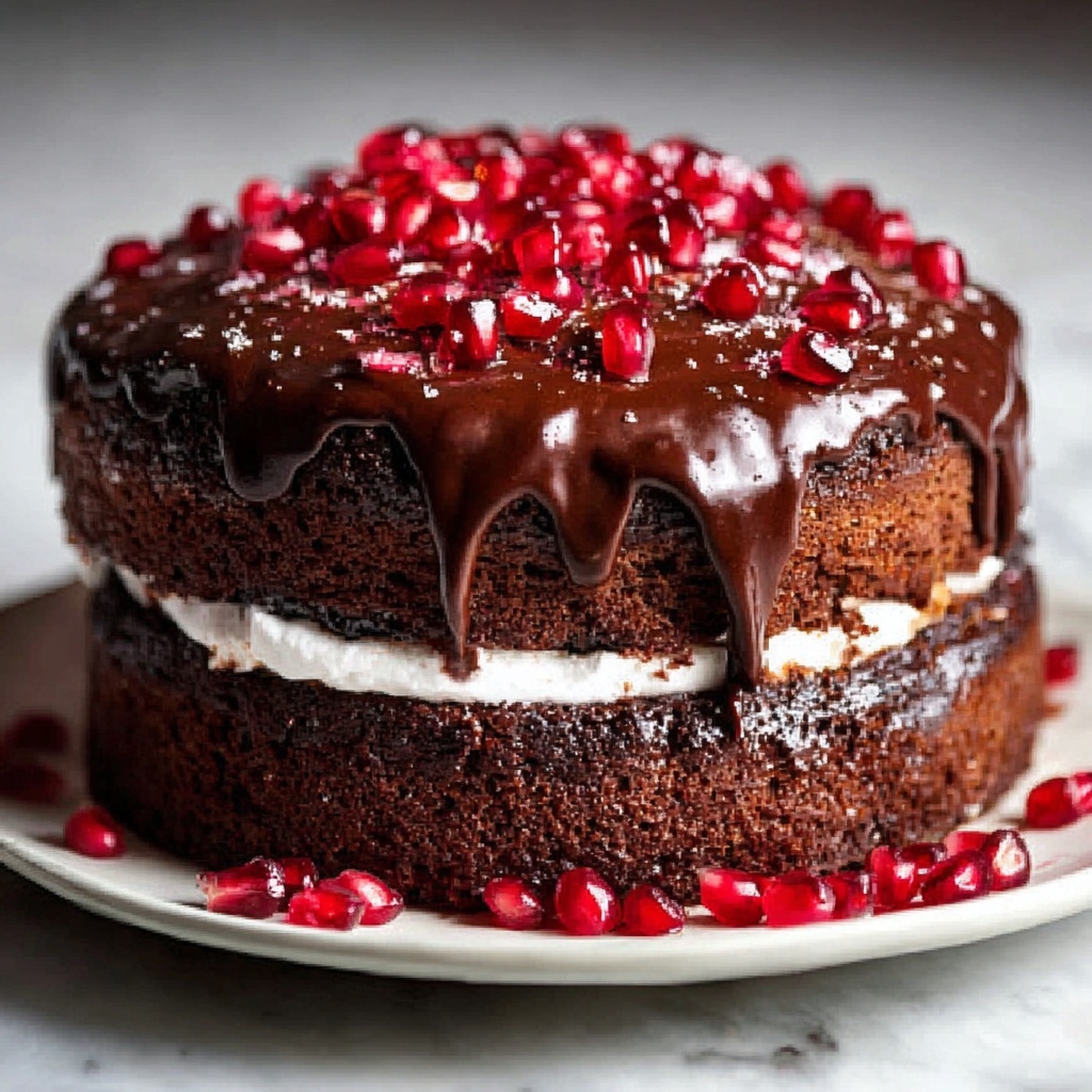 Chocolate Sponge with Pomegranate Ganache Recipe - Recipe Image
