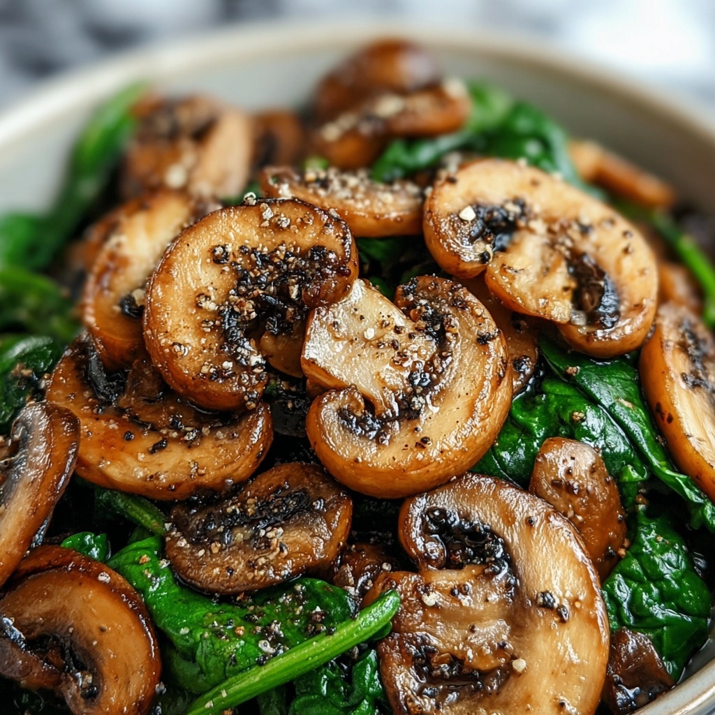 Easy Sautéed Mushrooms with Spinach Recipe - Recipe Image