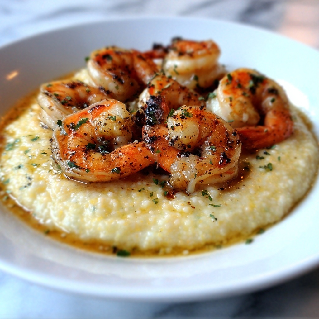 Grilled Shrimp and Cheddar Grit Fritters with Smoky Cream Recipe - Recipe Image