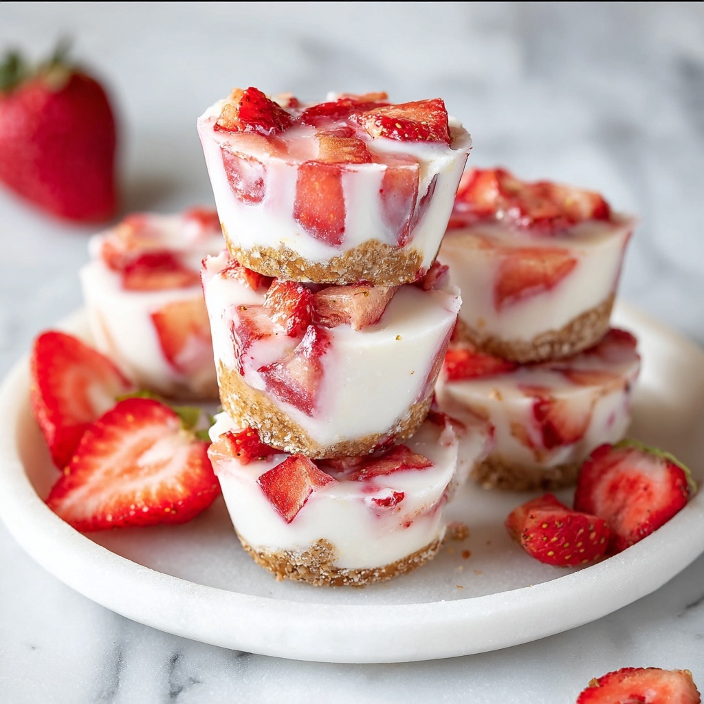 Strawberry Yogurt Bites for a Refreshing Snack Recipe - Recipe Image