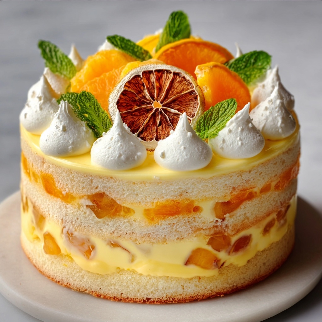 No-Bake Orange Pineapple Swirl Cheesecake Recipe - Recipe Image