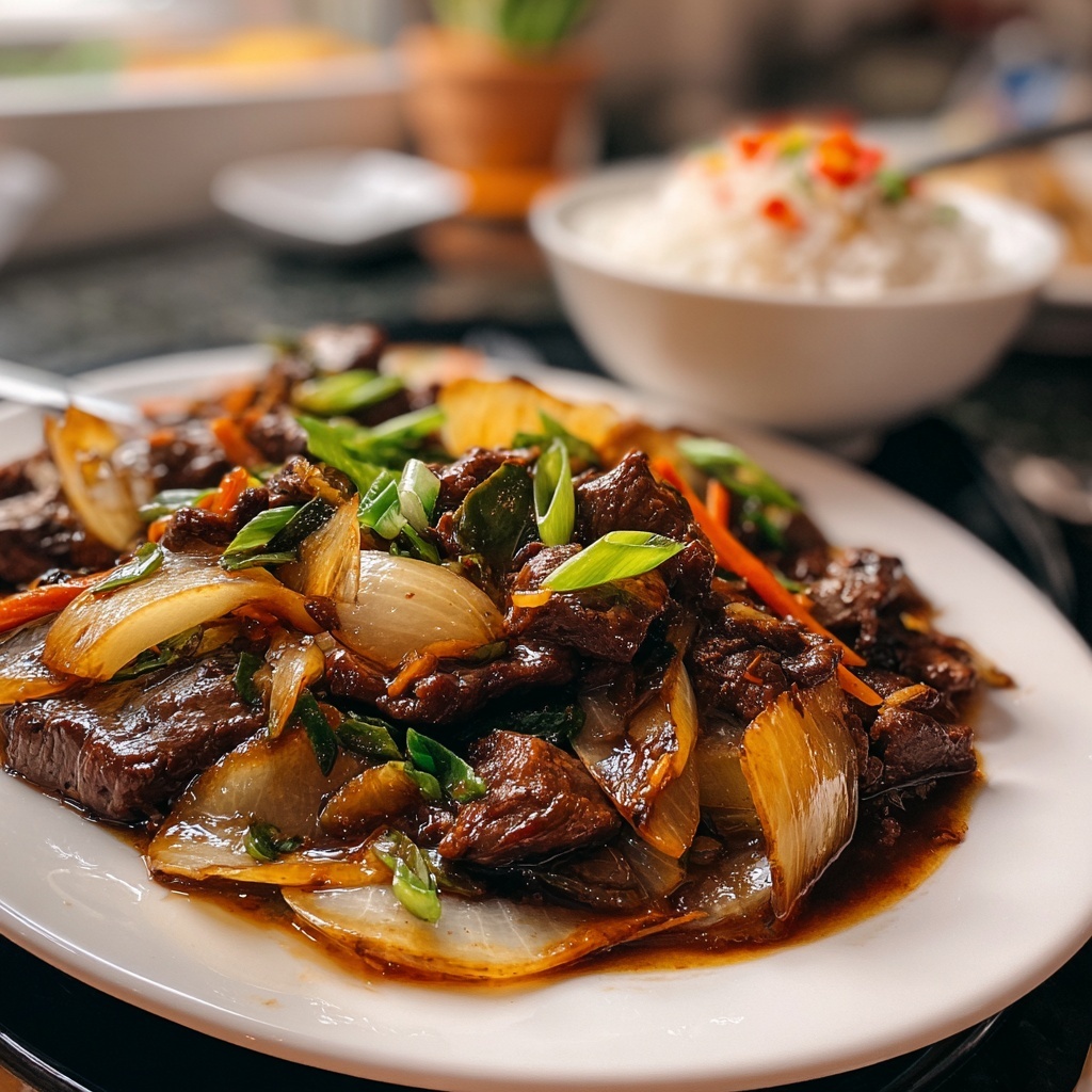 Beef Onion Stir Fry Recipe - Recipe Image
