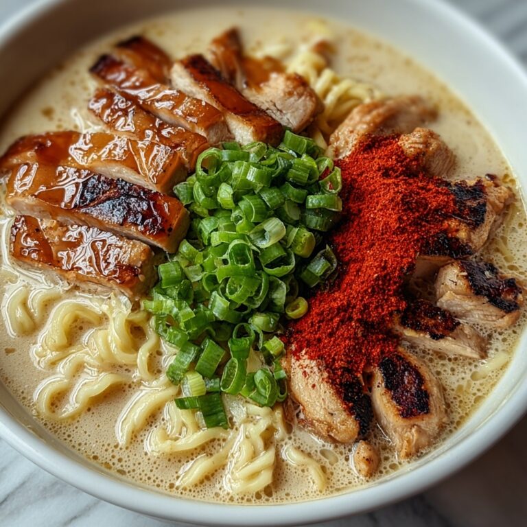 Spicy Chicken Ramen with Creamy Garlic Sauce Recipe