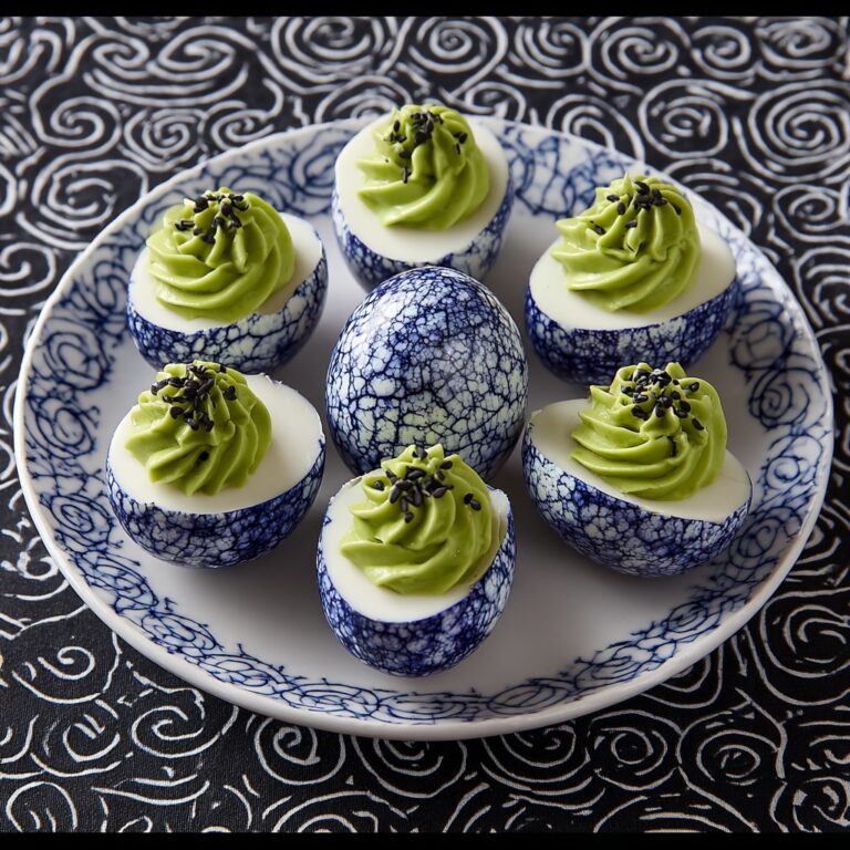 Spooky Spiderweb Deviled Eggs Recipe
