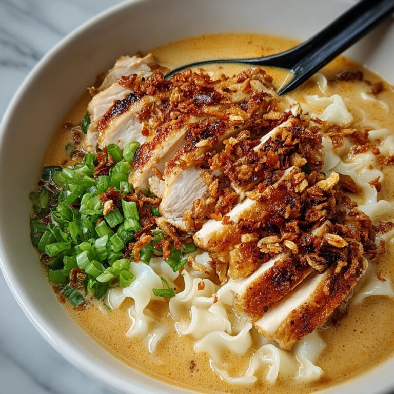 Fiery Chicken Ramen with Creamy Garlic Sauce Recipe