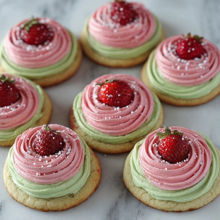 Strawberry Frosted Matcha Cookies Recipe