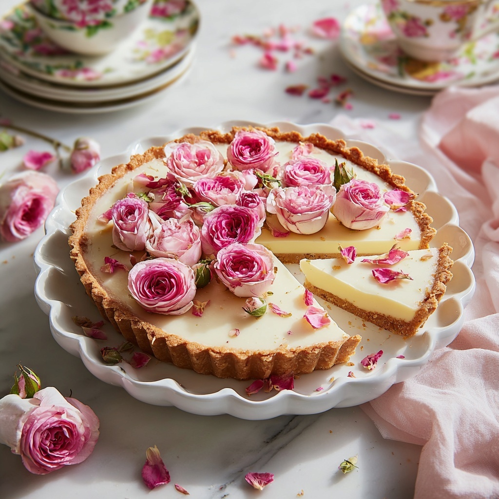 Rose Blossom Panna Cotta Tart Recipe - Recipe Image