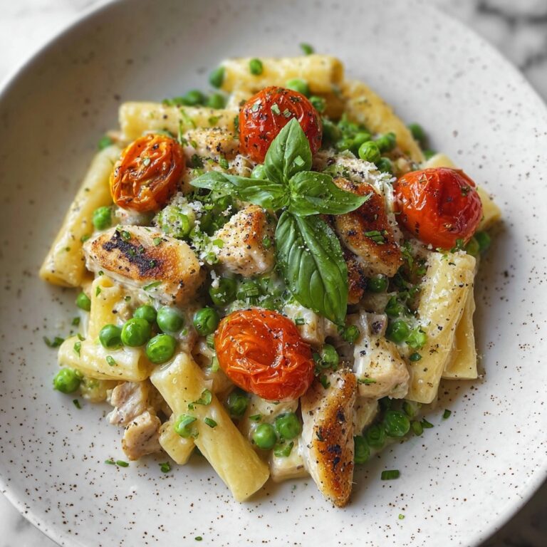 Creamy Chicken and Pea Carbonara Pasta Recipe
