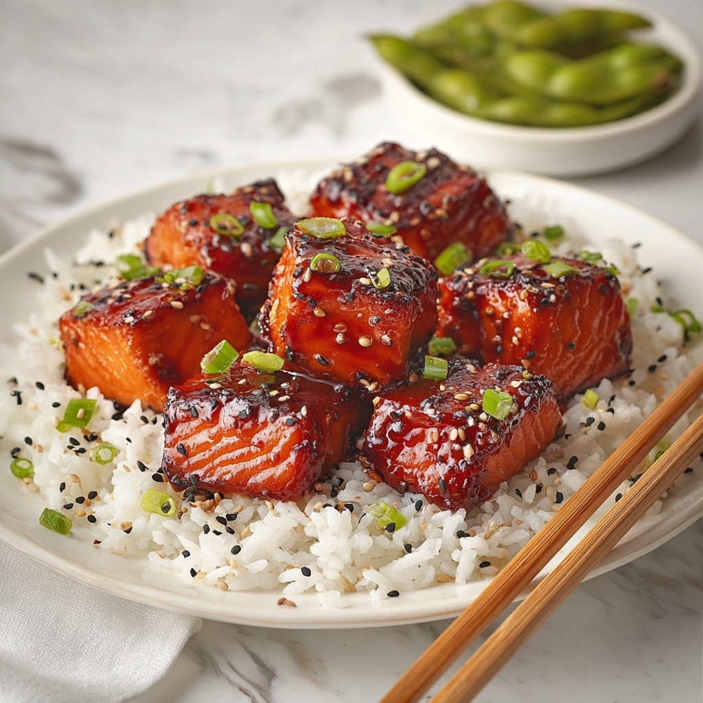 Honey Garlic Salmon Bites Recipe - Recipe Image