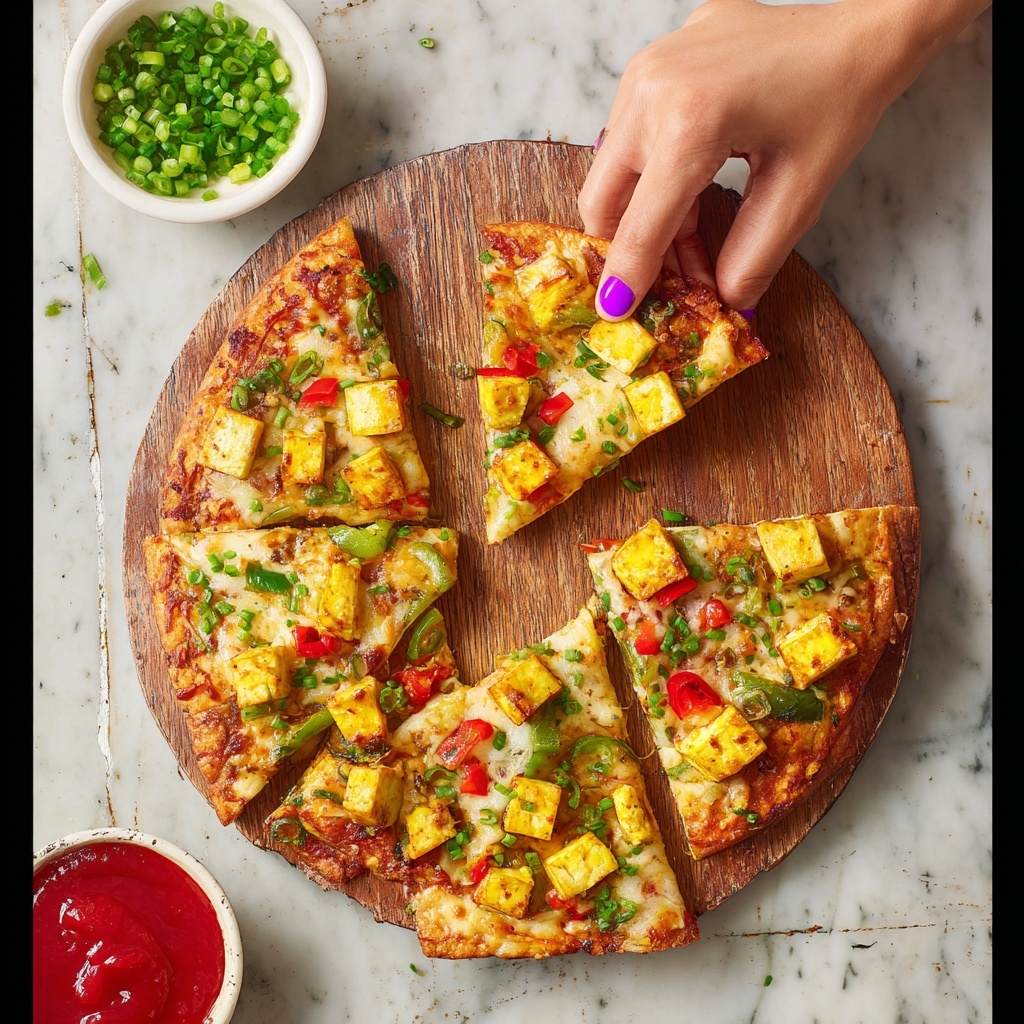 Schezwan Paneer Pizza Recipe - Recipe Image