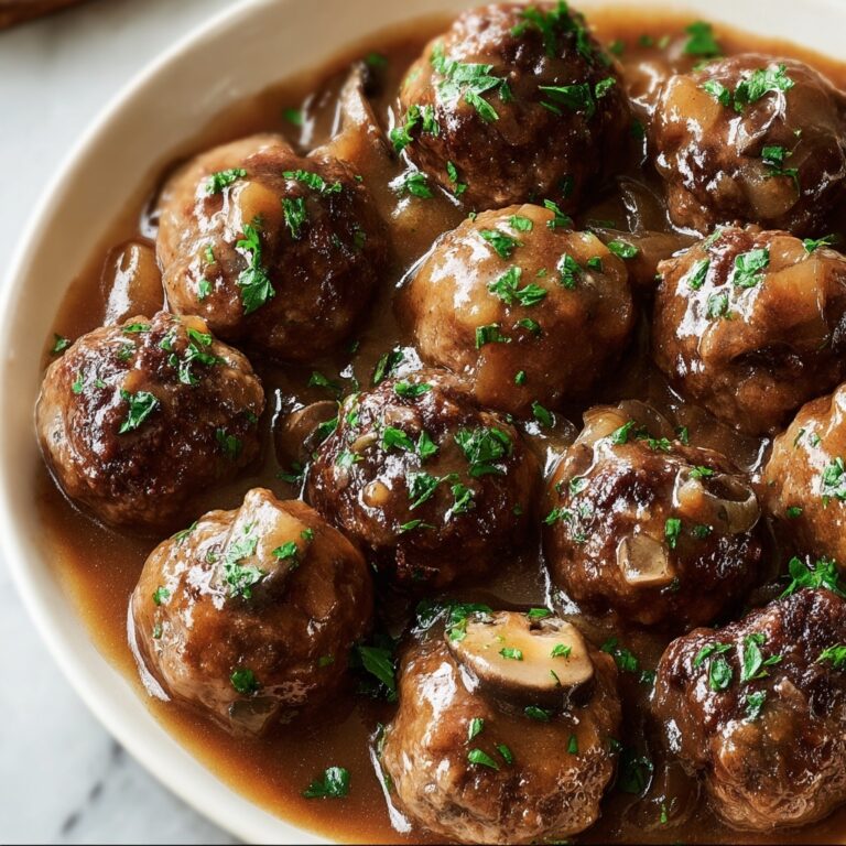 Savory Beef Meatballs in Mushroom Sauce Recipe