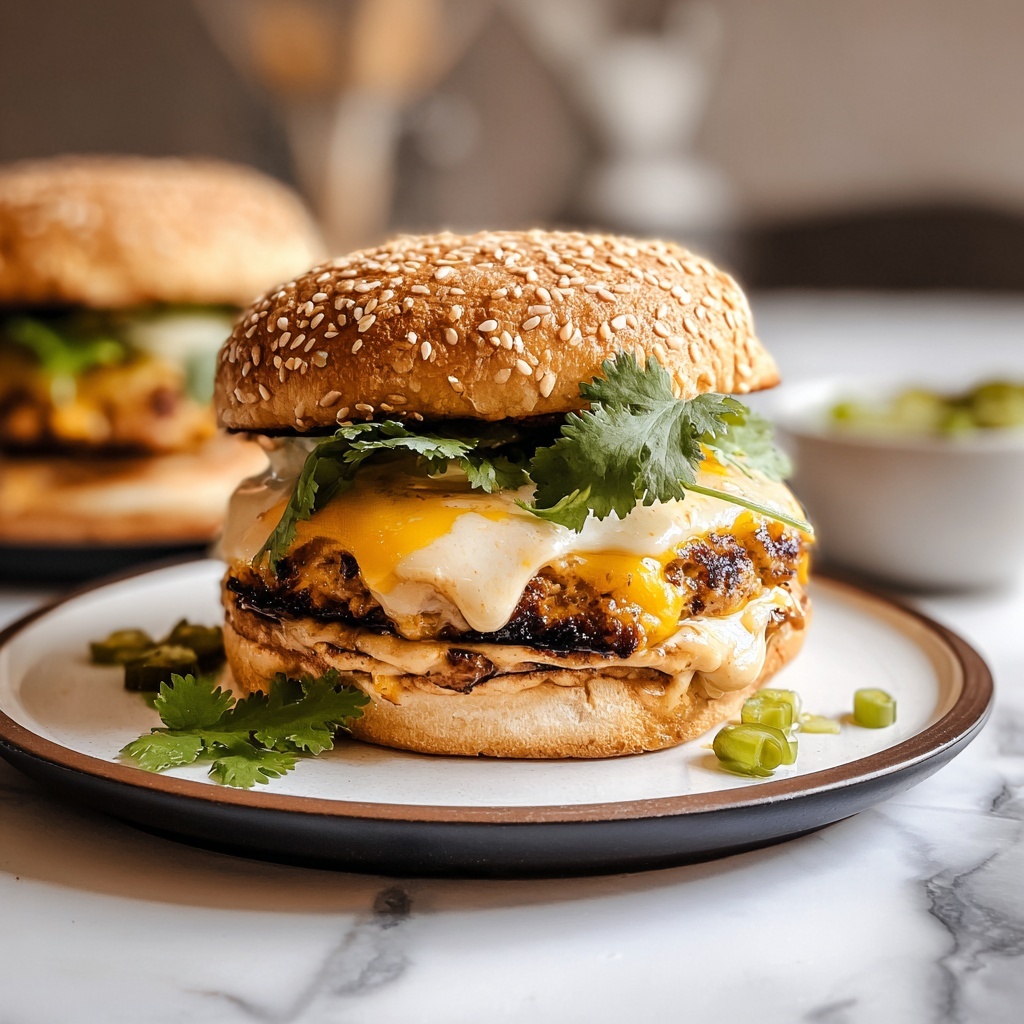 Chipotle Cheddar Chicken Burgers Recipe - Recipe Image