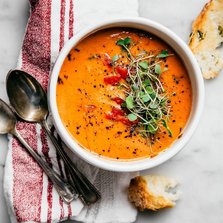 Creamy Roasted Red Pepper Soup Recipe