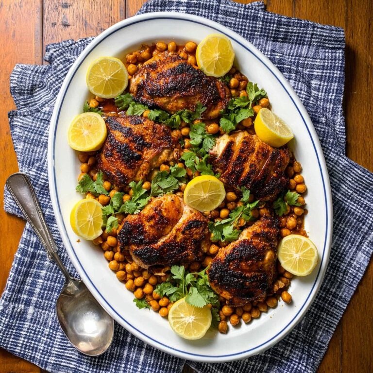 Charred Honey Lemon Chicken with Crispy Chickpeas Recipe