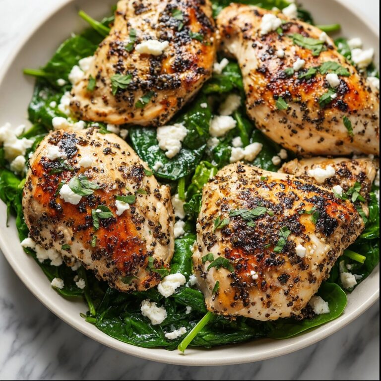 Low Carb Chicken Breast with Feta and Spinach Recipe