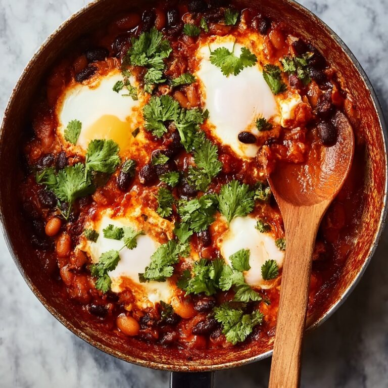 Breakfast Beans and Eggs with Pickled Red Onion Recipe