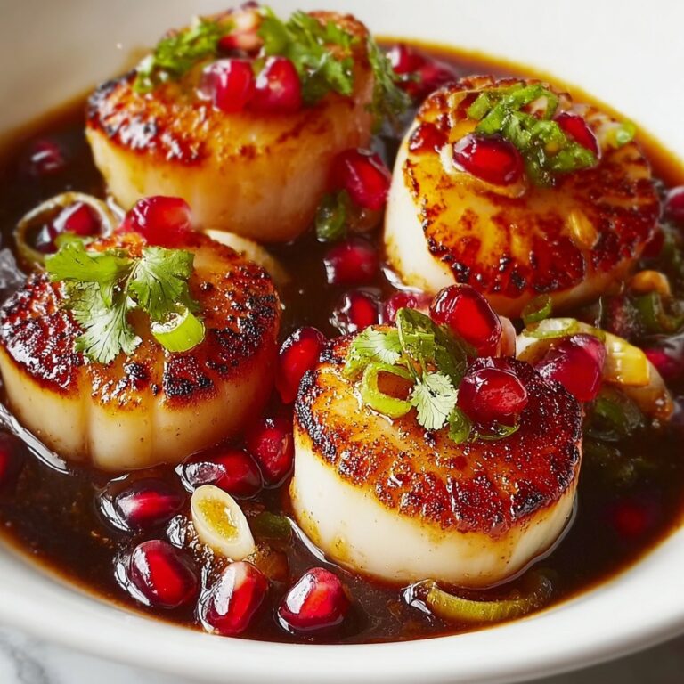 Seared Scallops with Pomegranate and Meyer Lemon Recipe