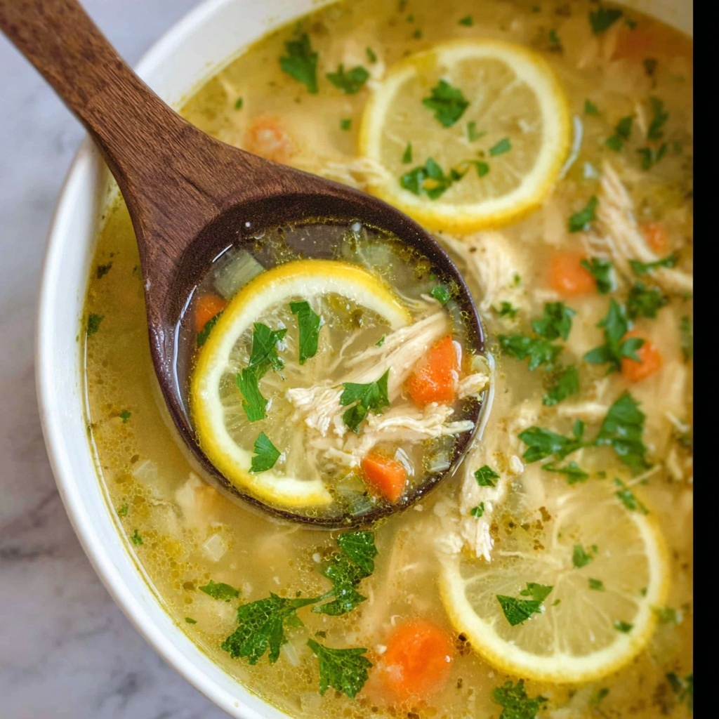 Low Fat Greek Lemon Chicken & Rice Soup Recipe - Recipe Image