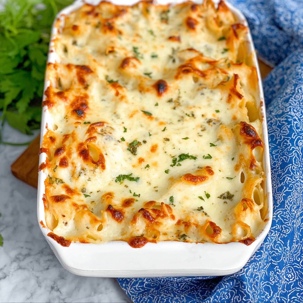 Three Cheese Chicken Alfredo Bake Recipe - Recipe Image