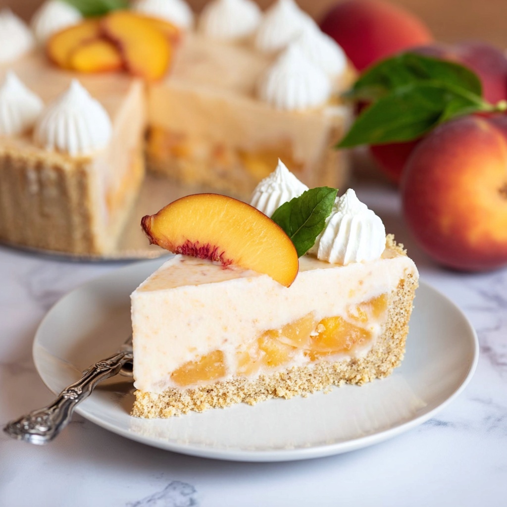 Peach Ice Cream Pie Recipe - Recipe Image
