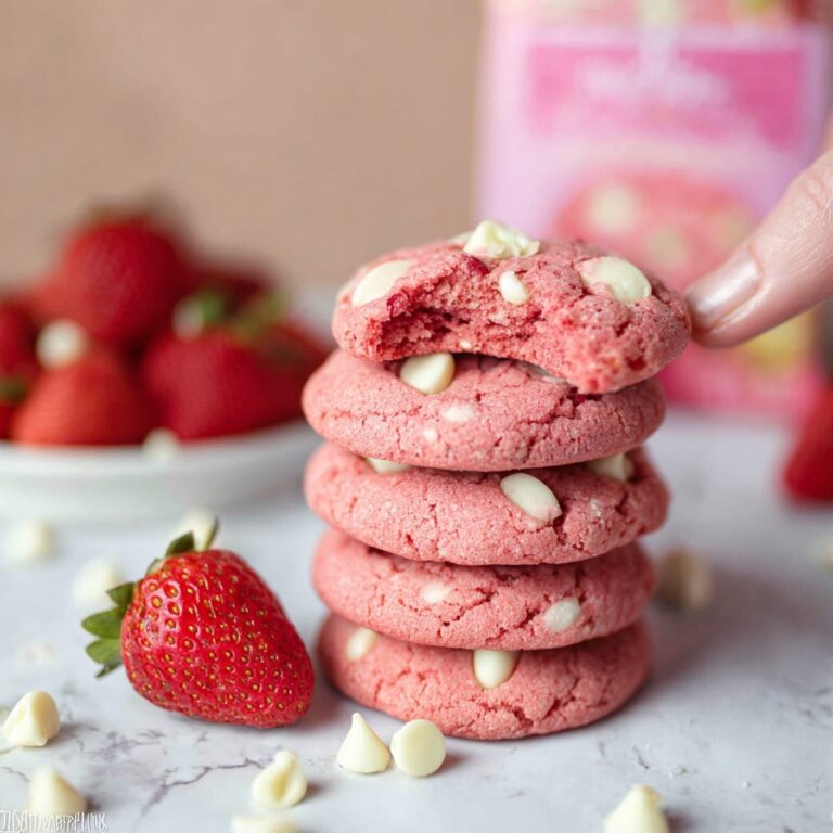 Strawberry Cake Mix Cookies with White Chocolate Chips Recipe